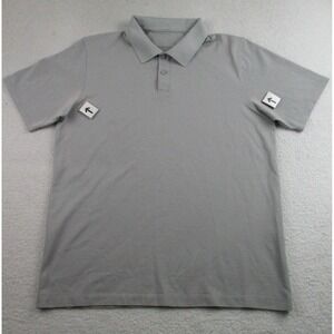 Lululemon Polo Shirt Mens Large Gray Performance Golf Athletic Short Sleeve Logo